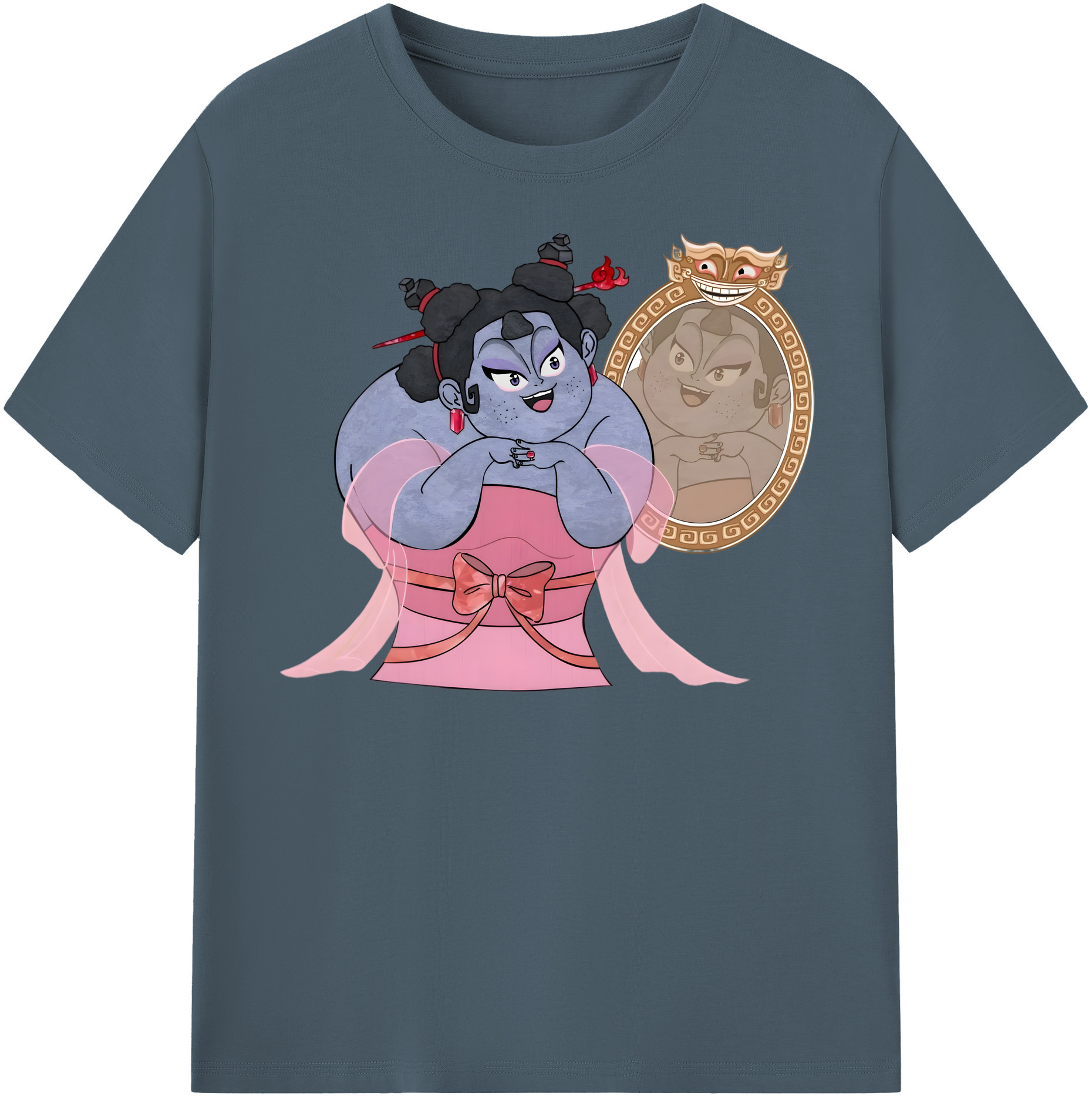 （画像用） Ne Zha 2 ナタ 魔童の大暴れ 綿100％半袖Tシャツ（フロントプリント）
